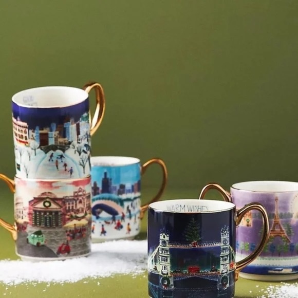 NWT 2023 Anthropologie Holiday In The City Chicago Mug - Picture 2 of 3